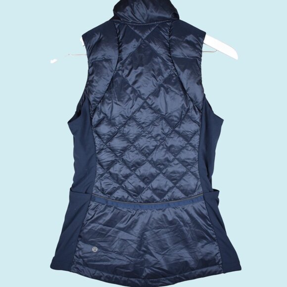 Lululemon Athletica Vest Women's 4 Blue Down For A Run Full Zip Goose Feathers - Picture 10 of 15